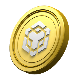 BNB coin from Binance used as a decorative element in the community trust section