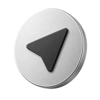 3D send arrow icon used as a decorative element on the contact us page