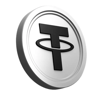 USDT Tether coin element featured in the trading community trust section